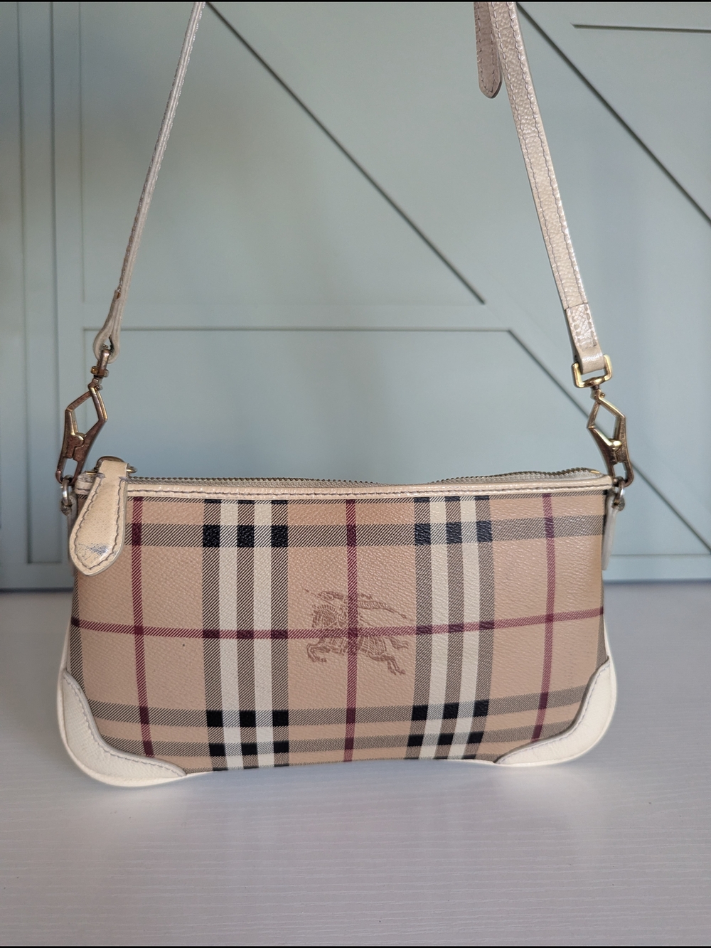 Burberry Beige Nova Check Mini Shoulder Bag